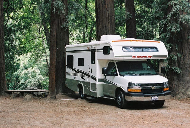 RV parked in nature