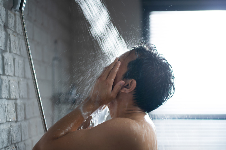 Man taking shower