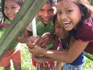 Children enjoying clean water 