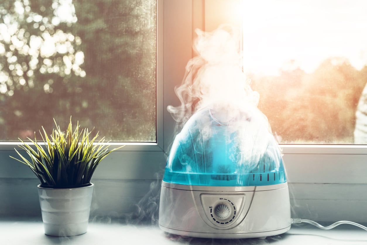 comforting mist flowing out of humidifer