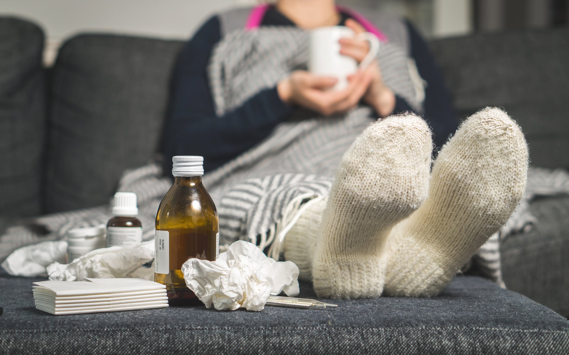 person with a cold because they don't have a humidifier