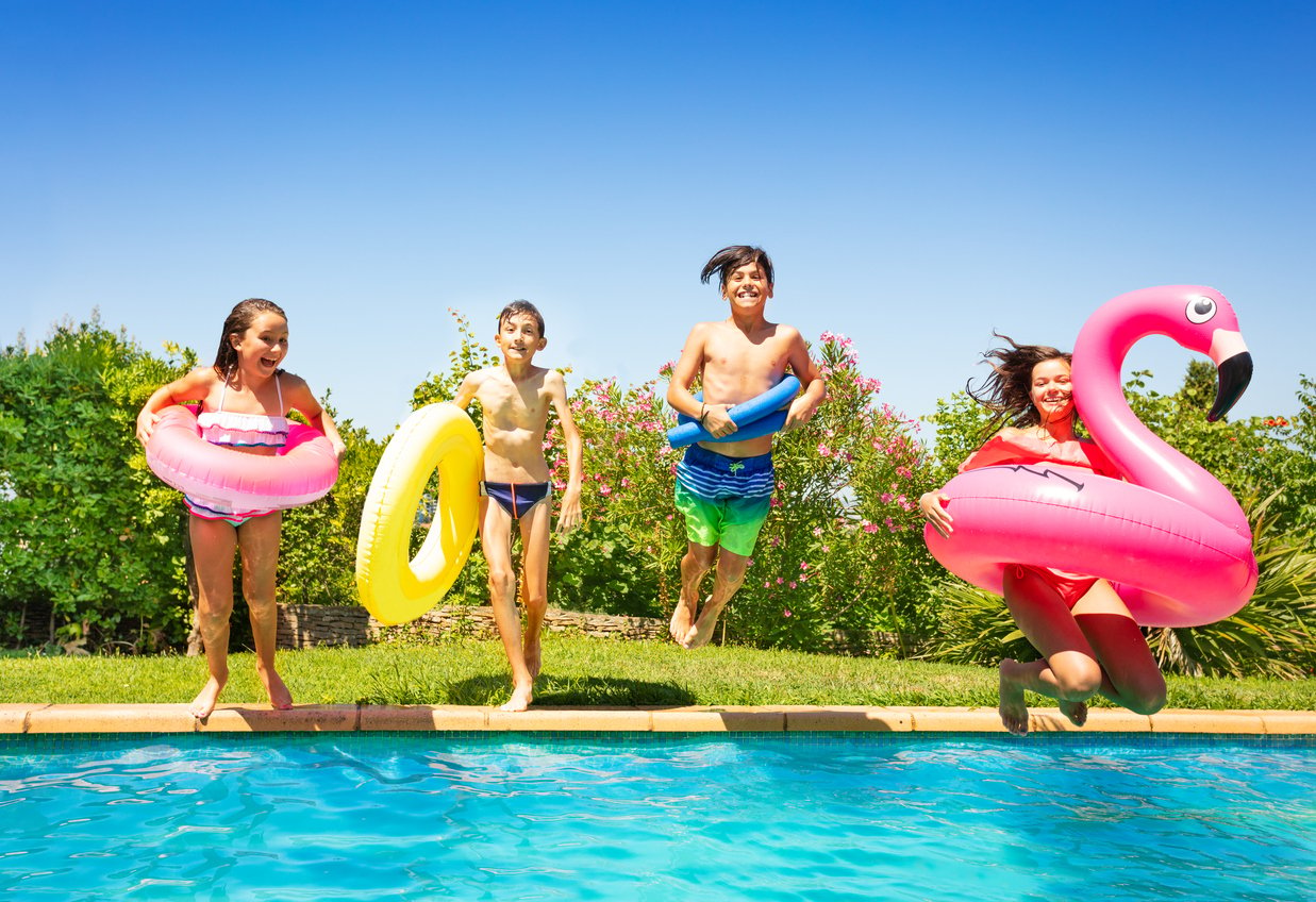 children enjoying safe pool because of great pool filter