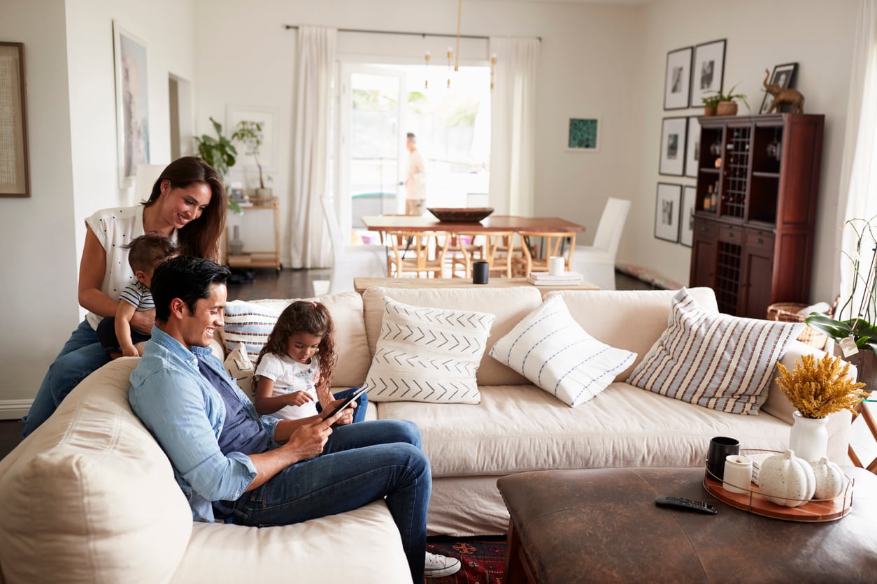 family at home together