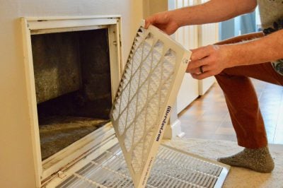 photo demonstrating how to install filter in the wall