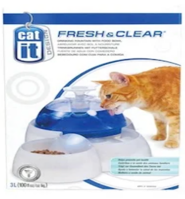 fresh and clear cats and puppies drinking fountain