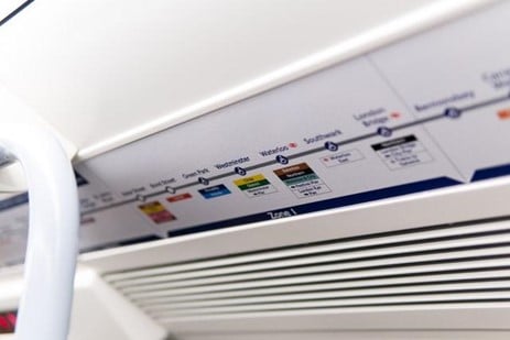 air conditioner in public with transit map