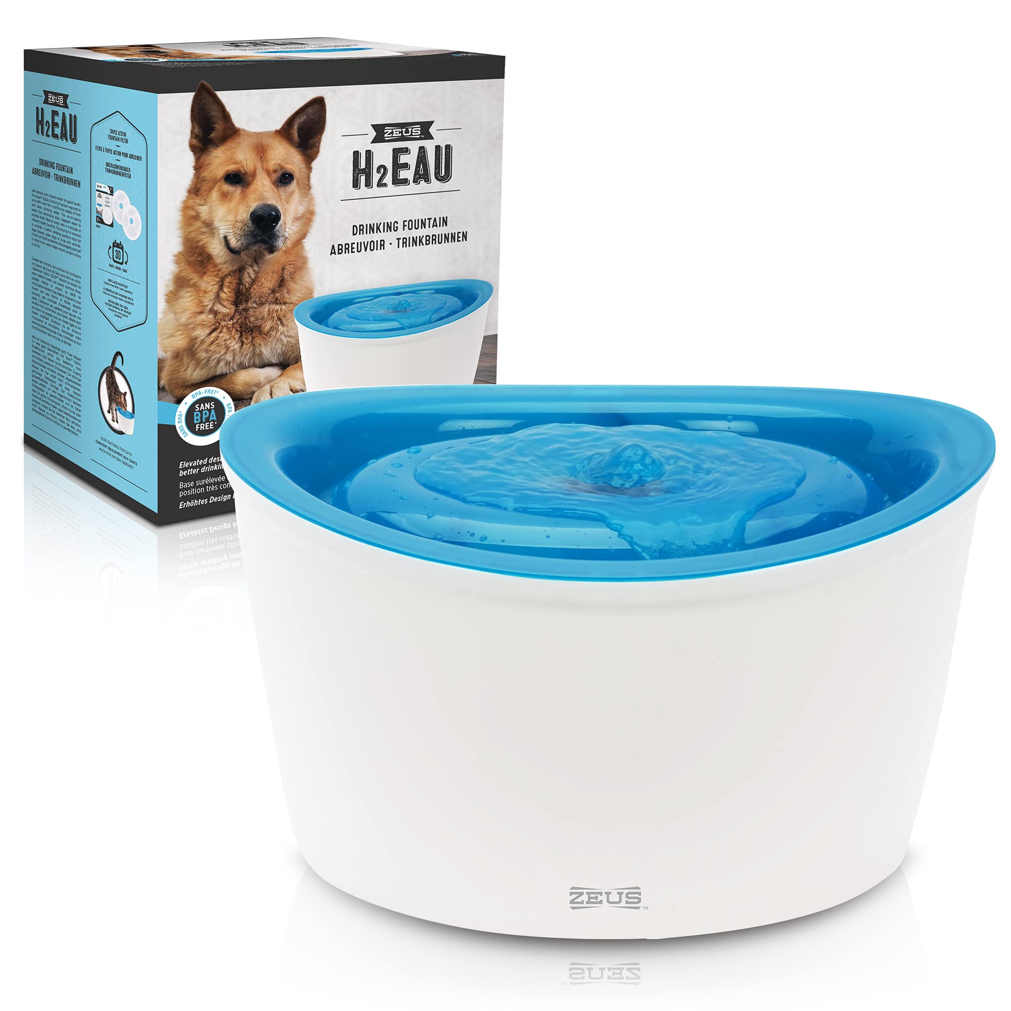 Zeus H2EAU Pet Drinking Water Fountain