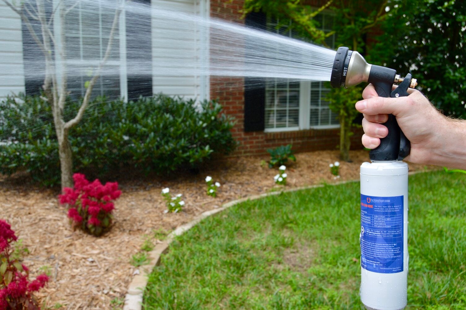 filters fast ffrv-cam-hose filter in use watering a garden